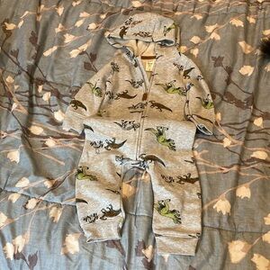 NWOT 12m dinosaur zip hooded one piece